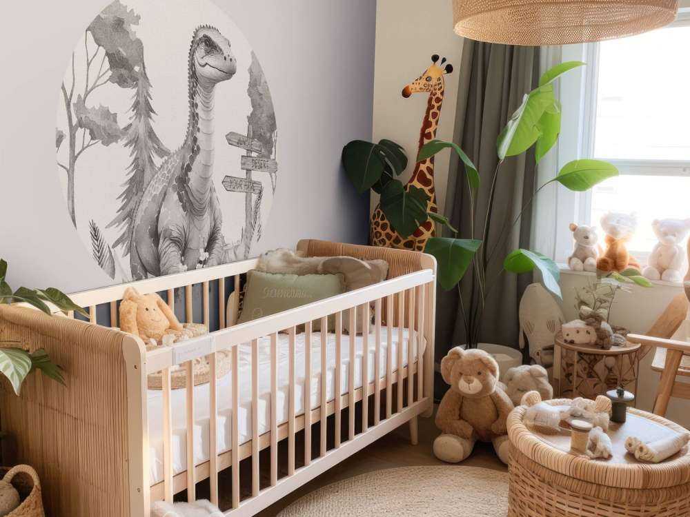 Baby brachiosaurus in the beige jungle