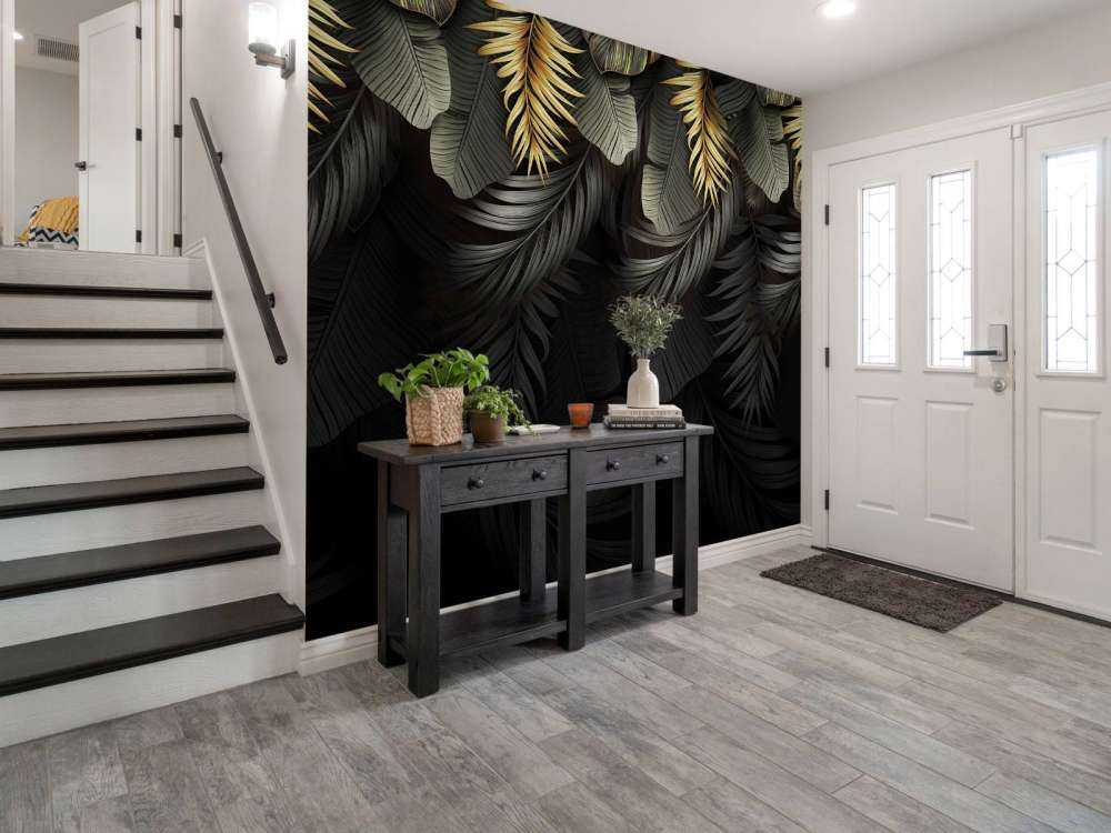 Leaves on dark background