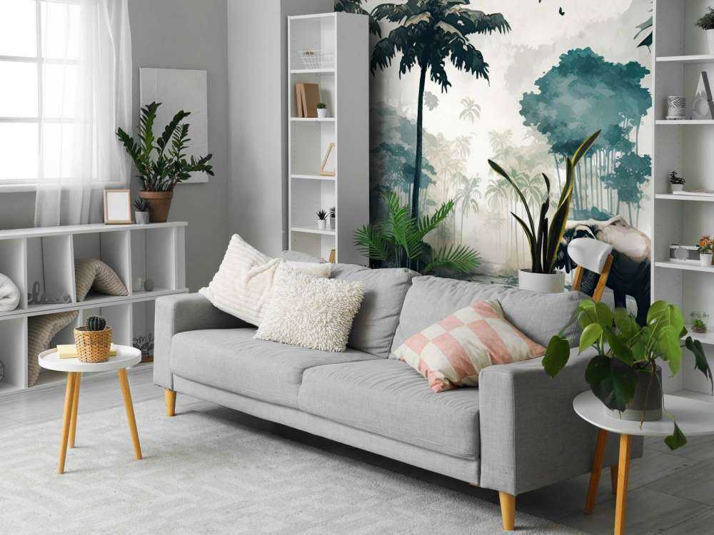 Tropical jungle in watercolor style