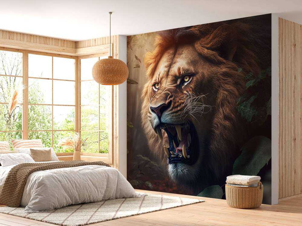 Lion in the jungle
