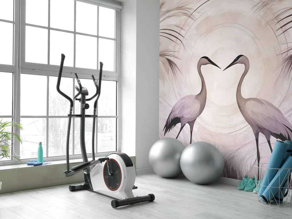 Cranes at Sunset Grey