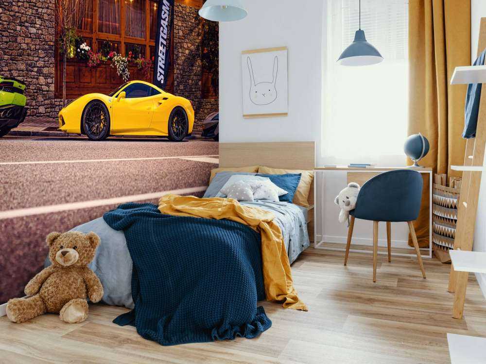 Exclusive cars at wooden lodge