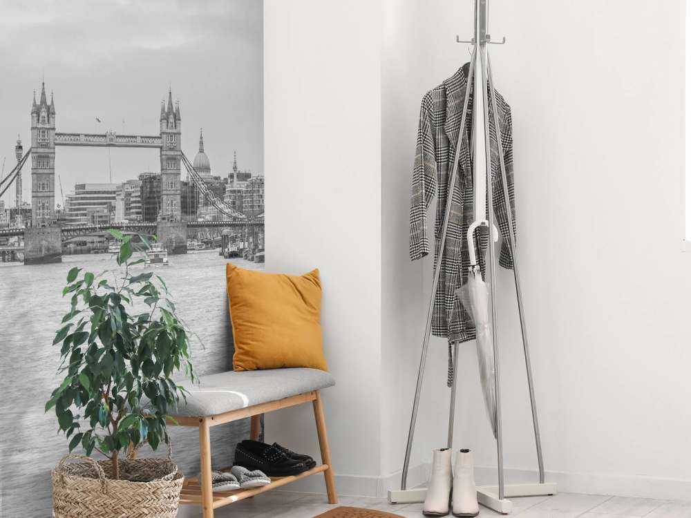 Cityscape of London in black and white