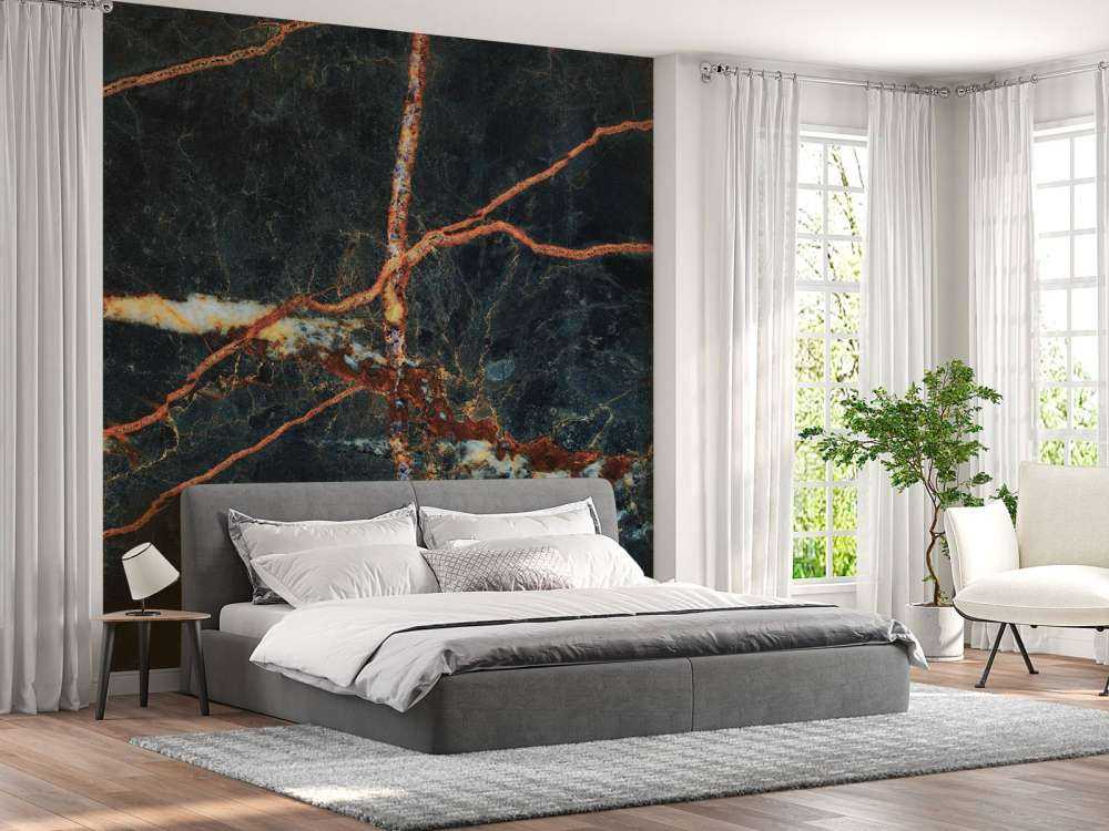 Blue marble with copper colour