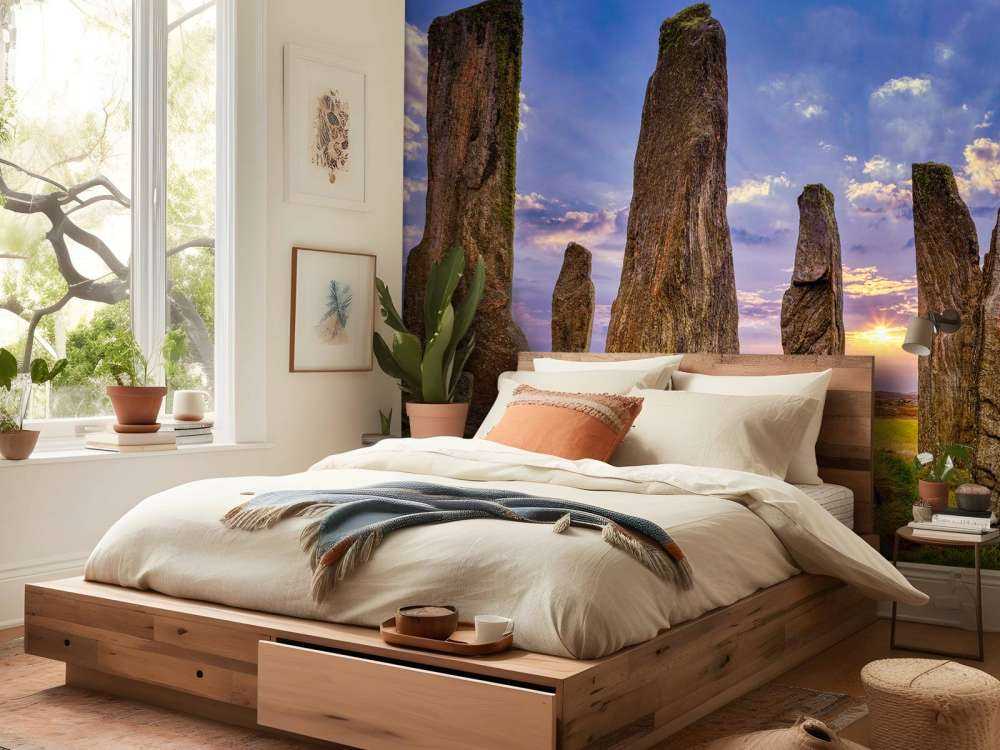 Standing stones at sunset