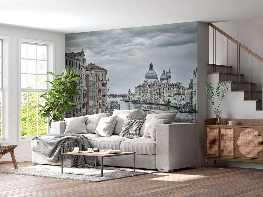 Canal with boats in Venice