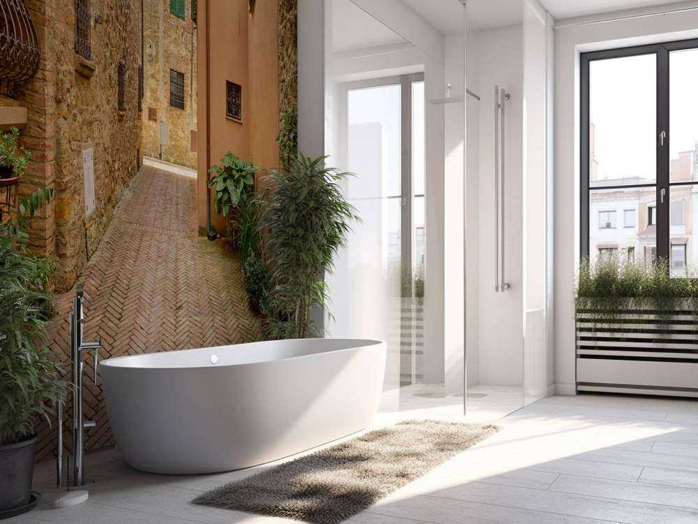 Street with plants and flowers