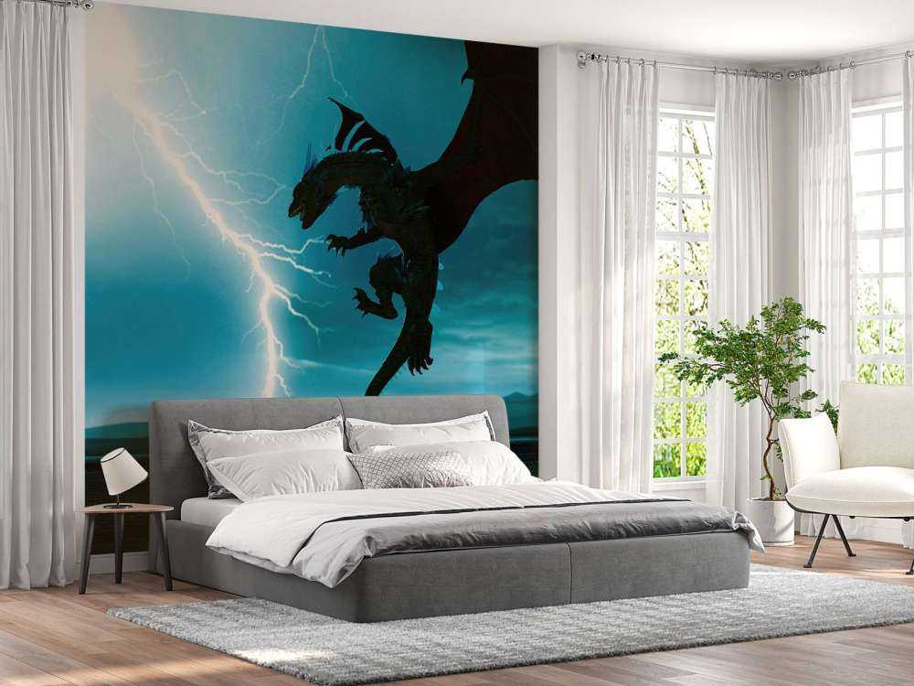 Dragon at thunderstorm