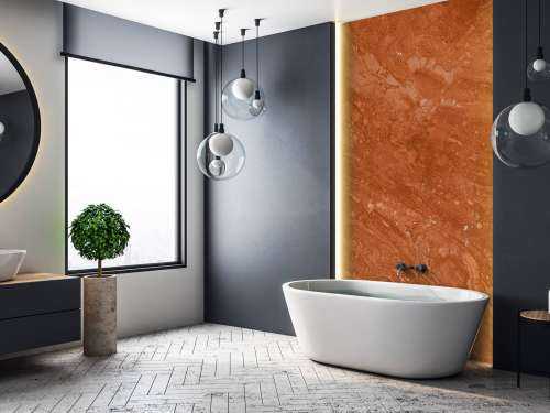 Terracotta marble with playful effect
