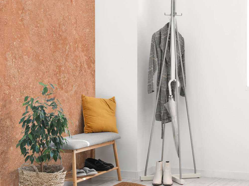 Terracotta coloured marble