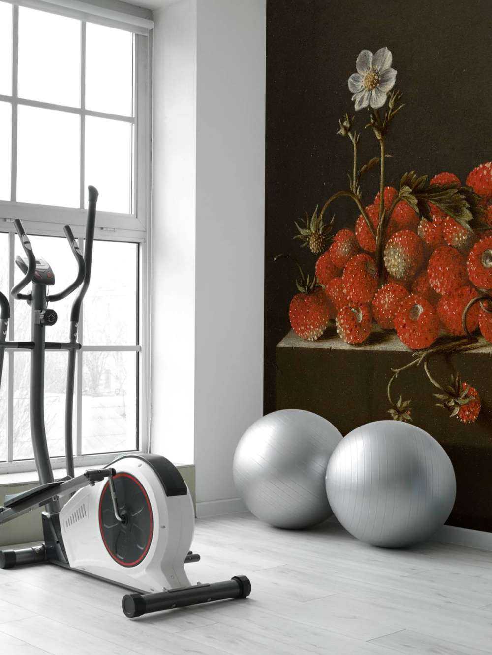 Still life with forest strawberries