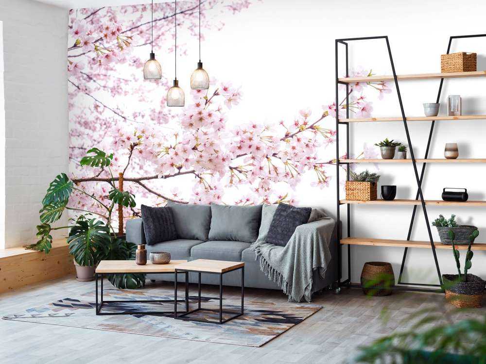 Pink blossom branches