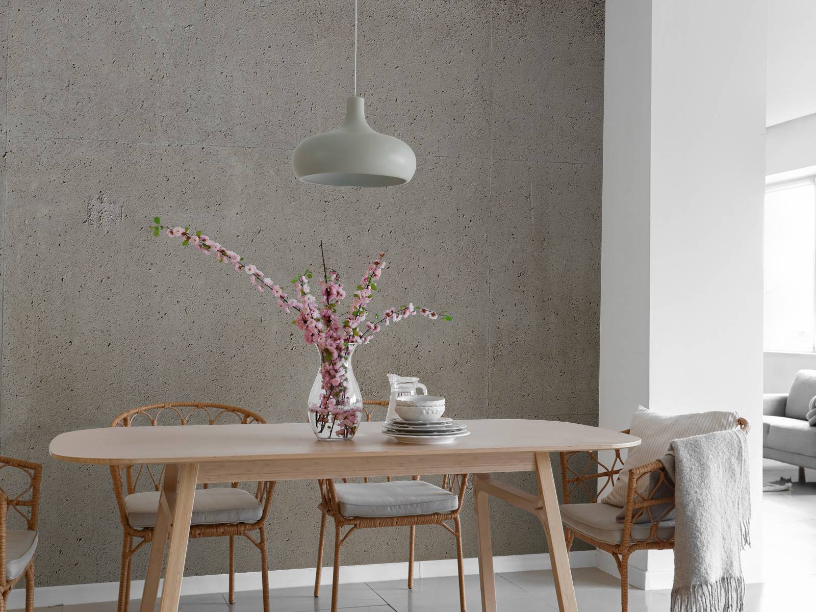 Large wall of concrete slabs