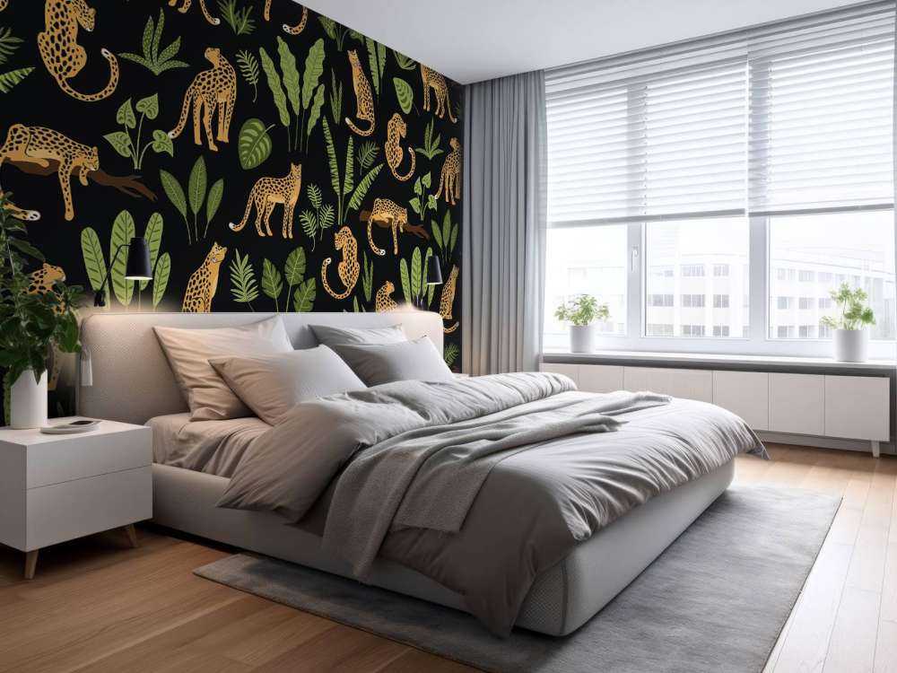 Leopard pattern on a black background