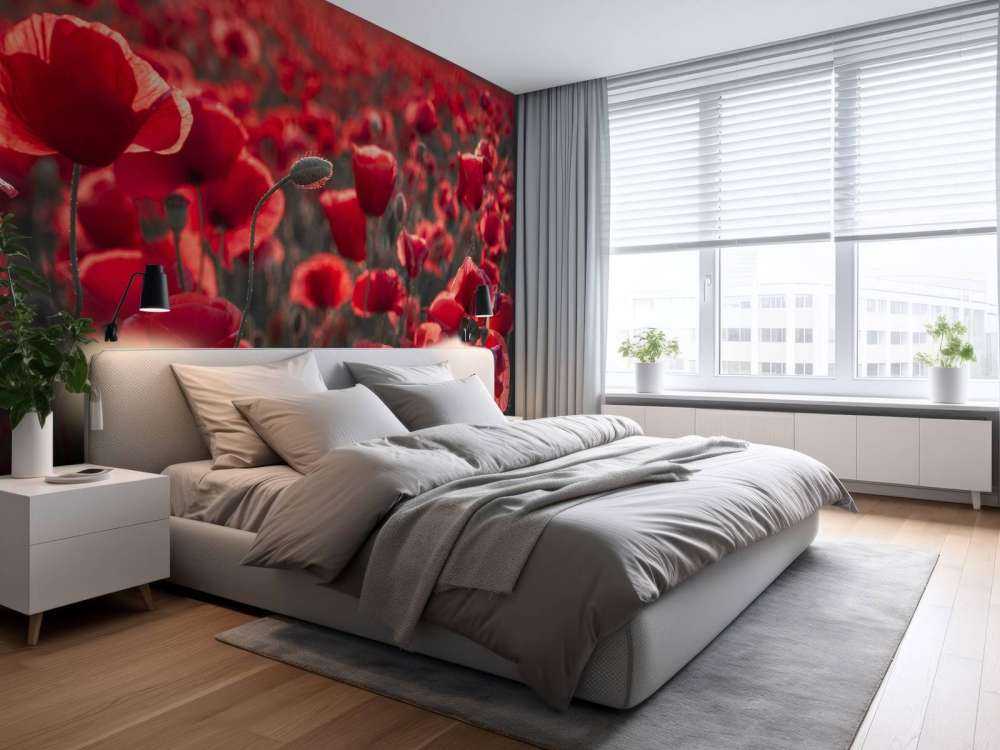 Poppies in dark style