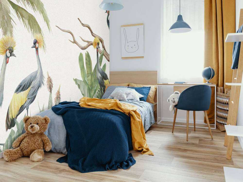 Jungle with cranes
