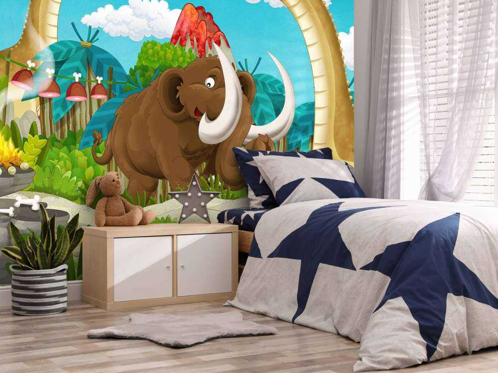 Dinosaur and a mammoth