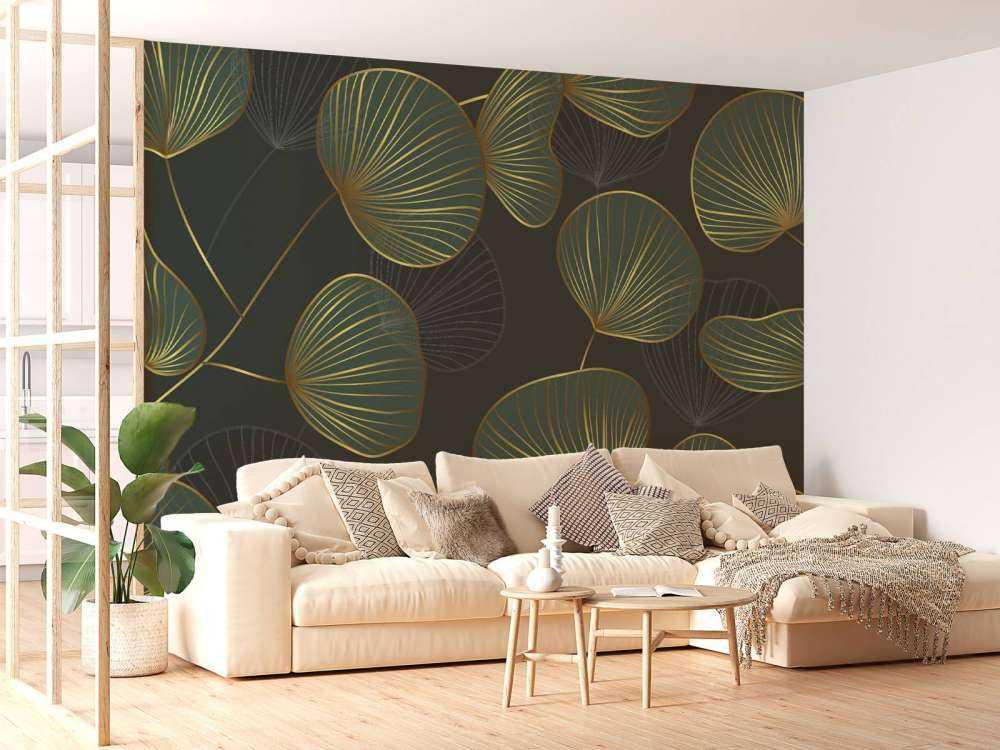 Ornate leaves with gold