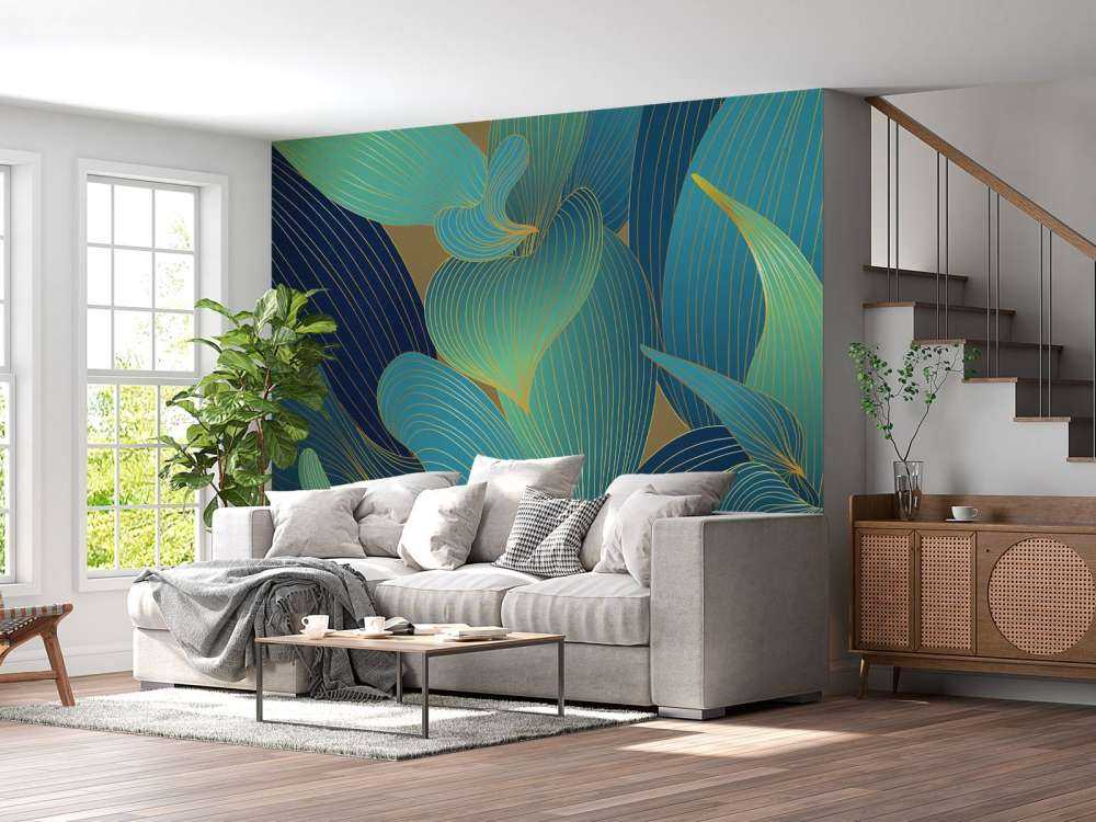 Blue and green leaves