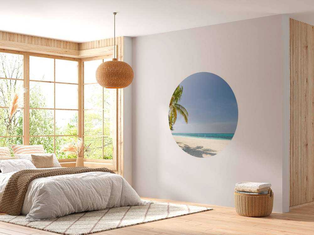 Tropical beach with swing