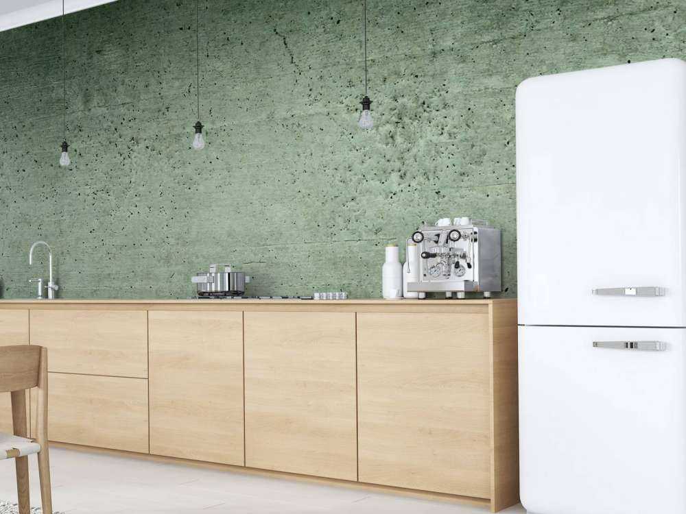 Green concrete wall