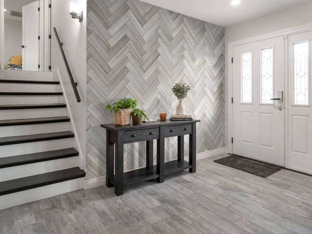 Grey herringbone
