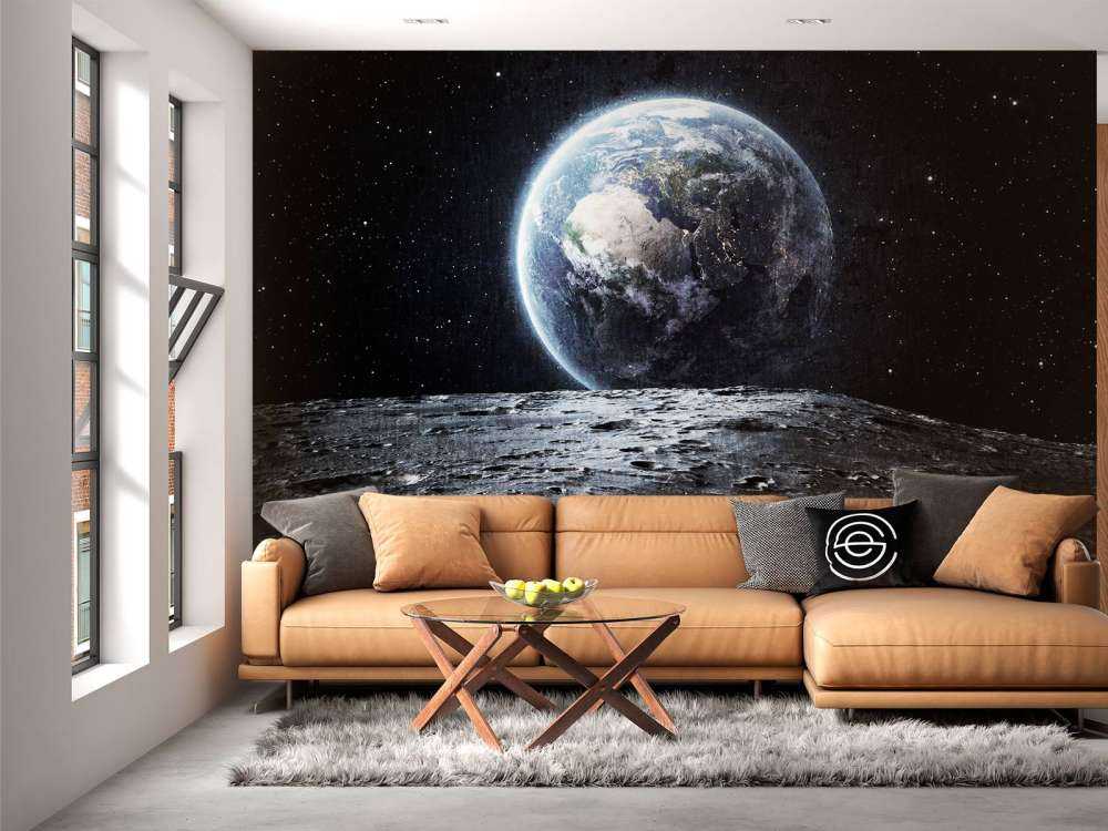 Moon and earth