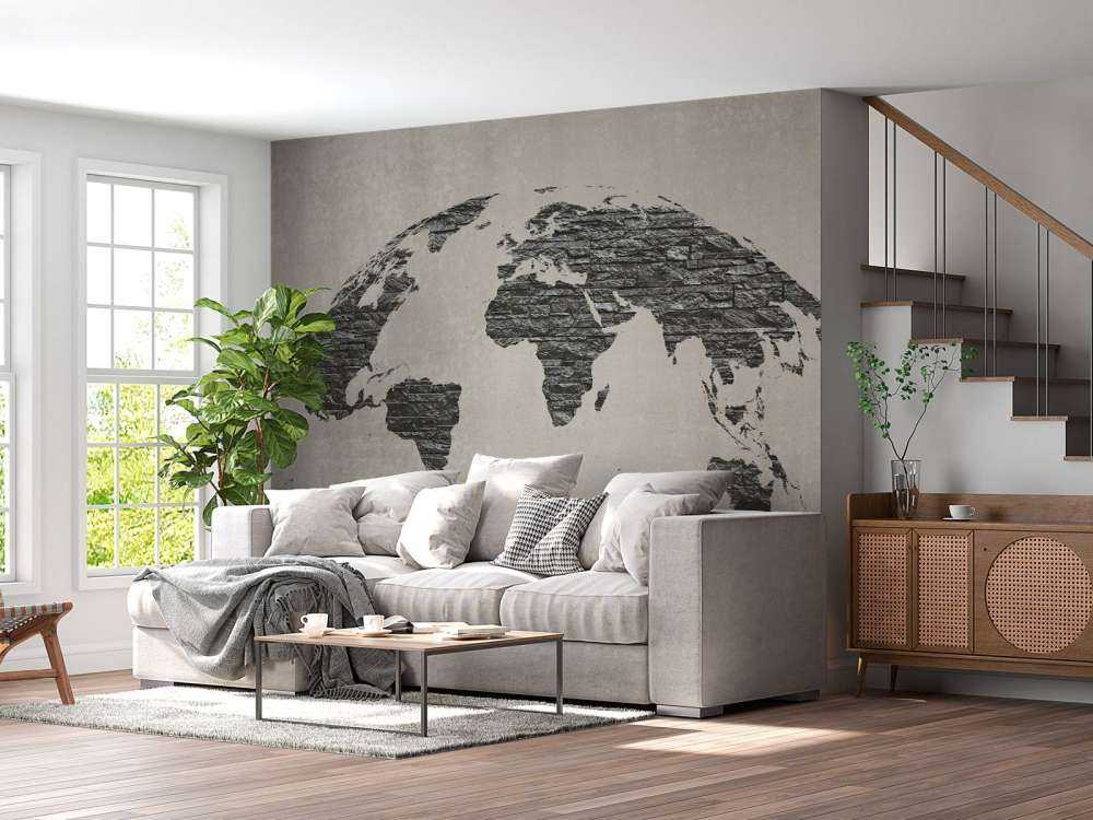 World map dark stones