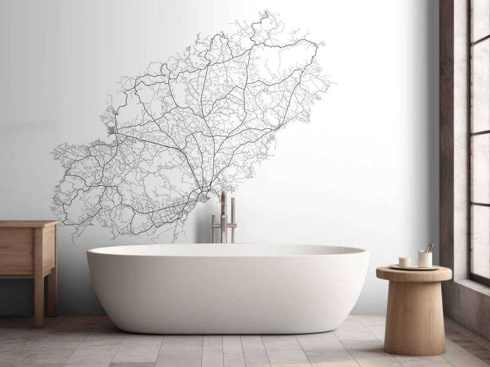 Plattegrond van Ibiza, wit 