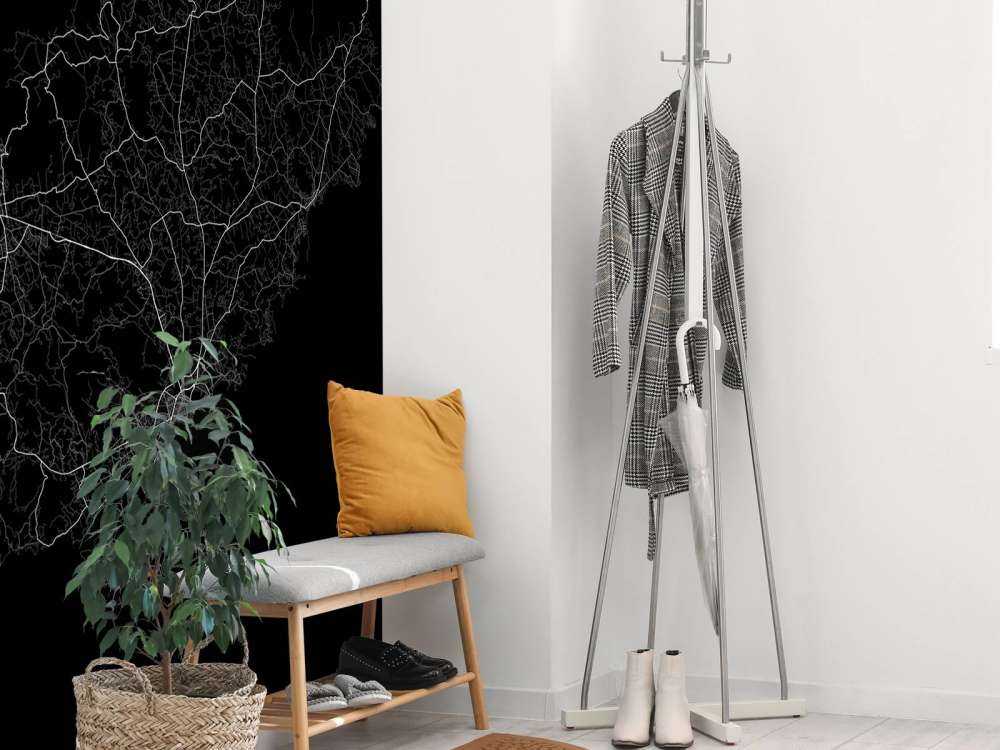 Plattegrond van Ibiza, zwart