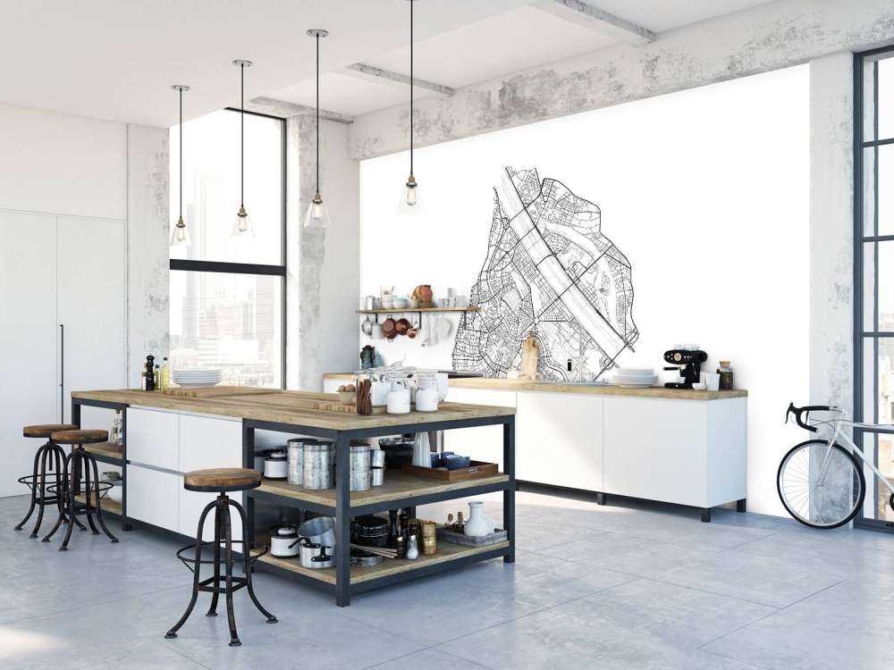 Plattegrond van Wenen centrum, wit