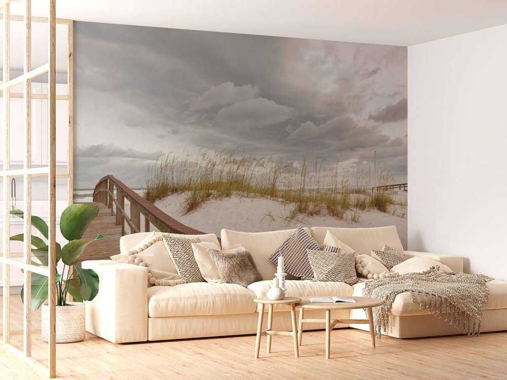 Houten brug over een duin