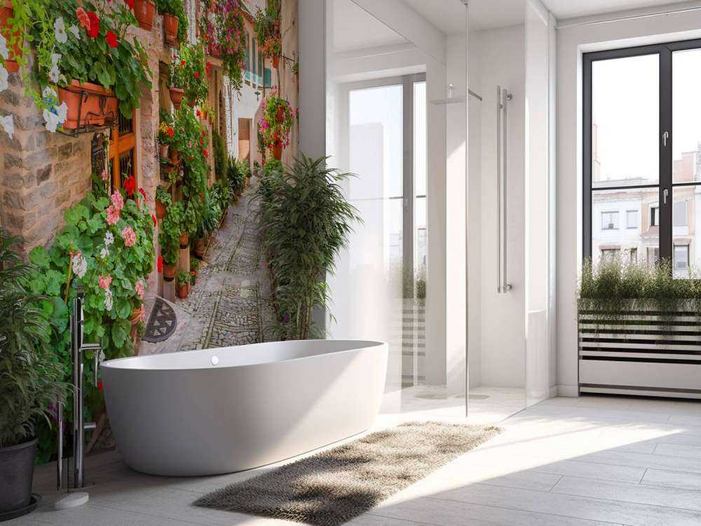 Gezellig straatje met bloemen in Italië