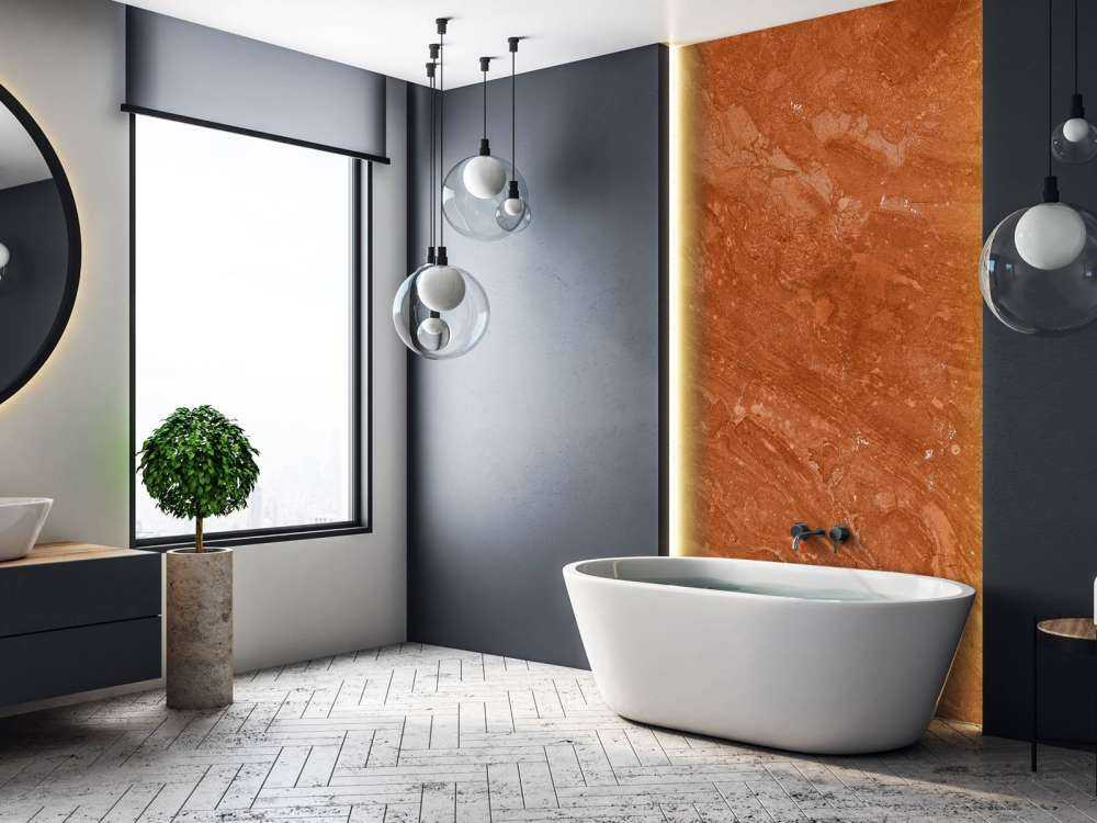 Terracotta marble with playful effect