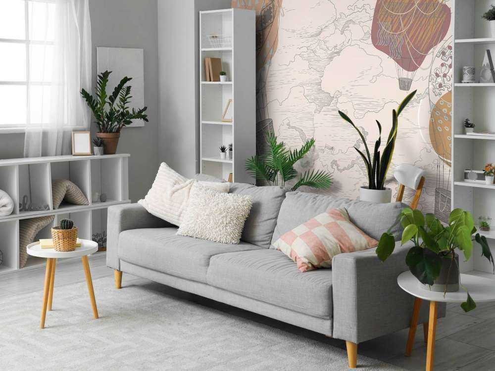 Colored hot air balloons