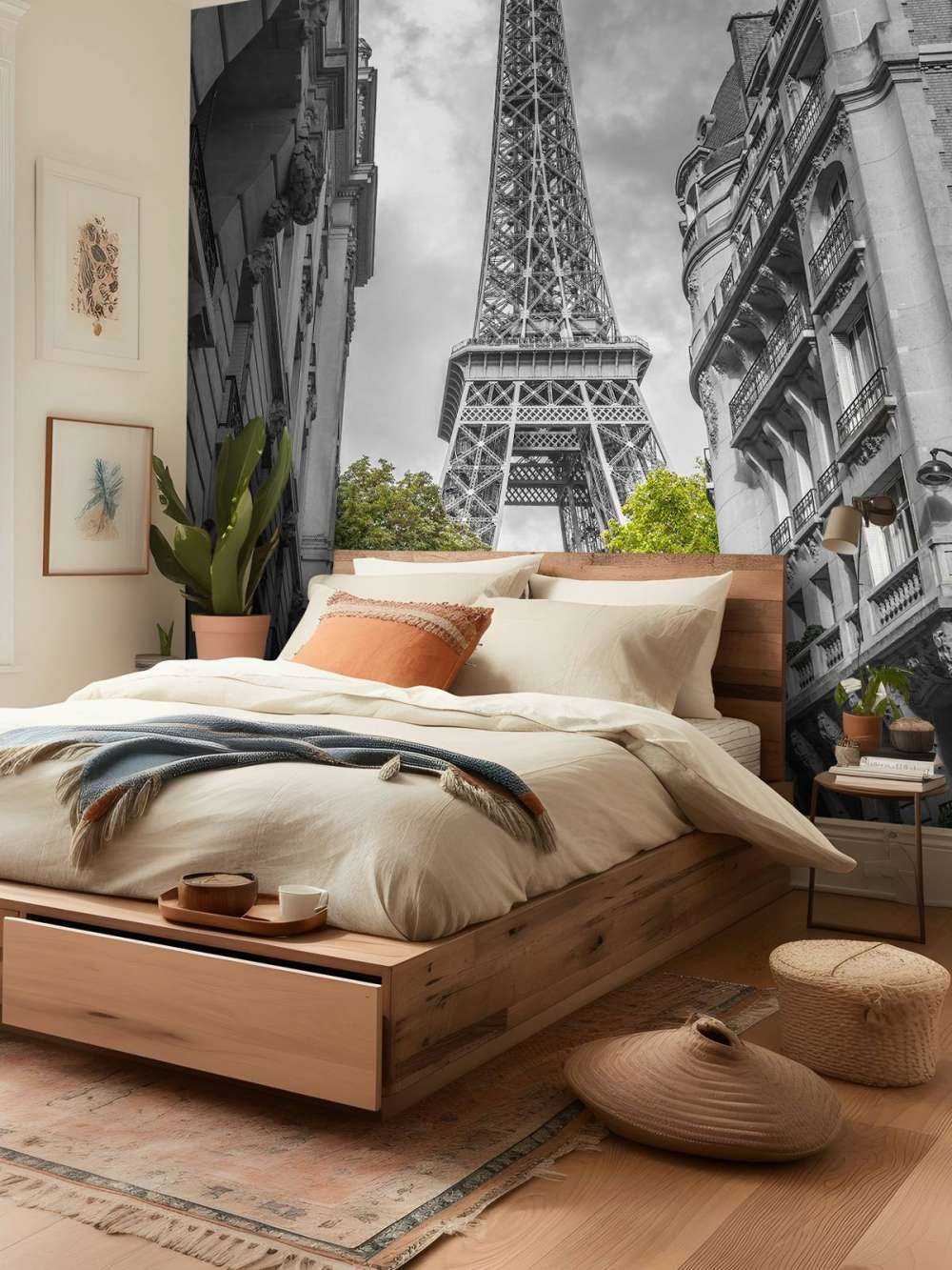 Eiffel Tower black and white