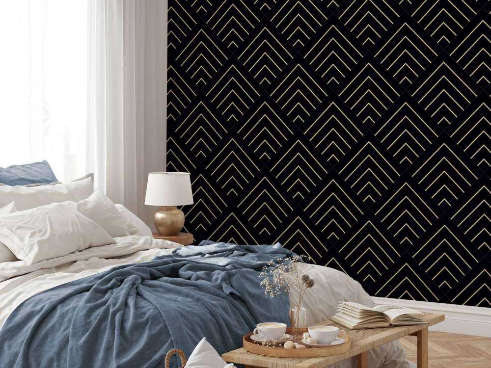 Golden lines, black