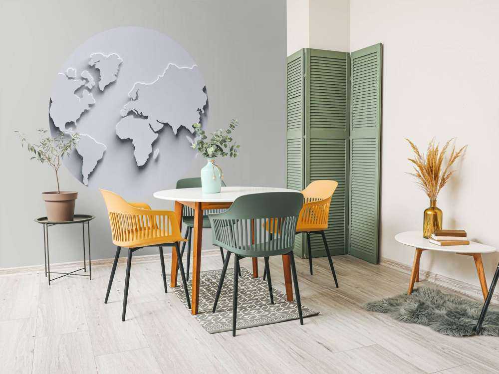 3D World map white