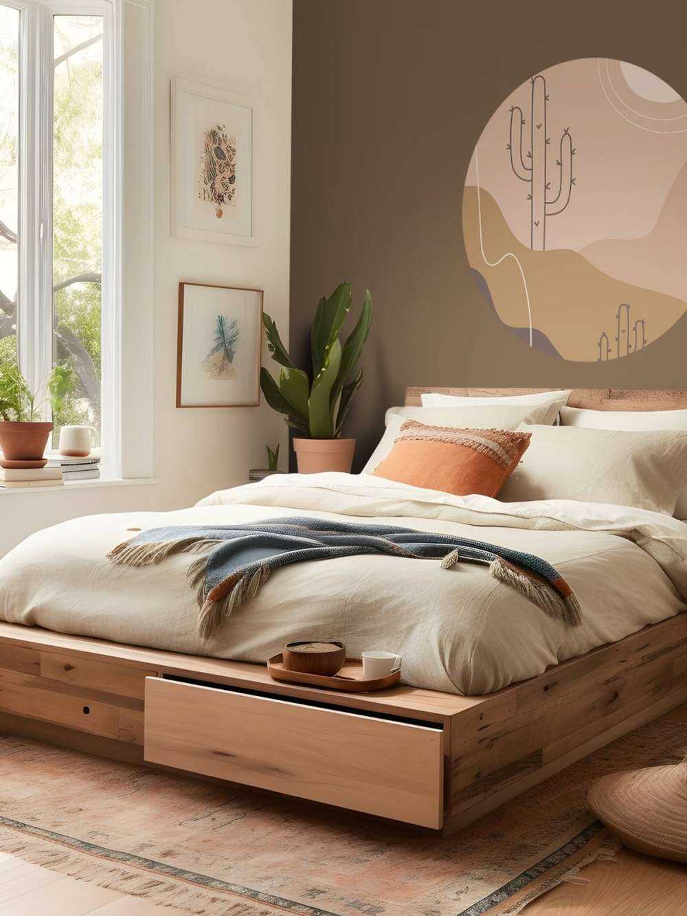 Abstracte cactussen en bergen