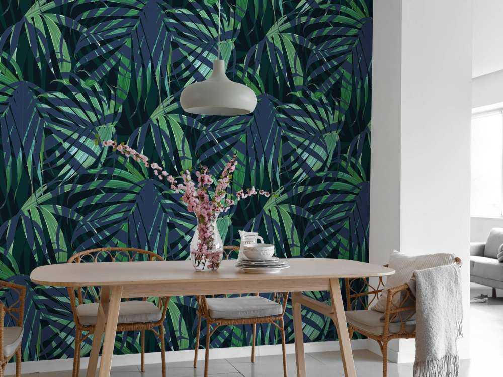 Green palm leaves