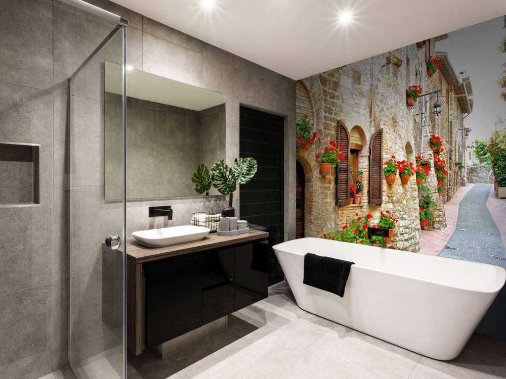 Italiaans straatje met veel bloemen