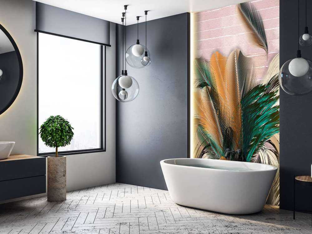 Feathers in flower shape