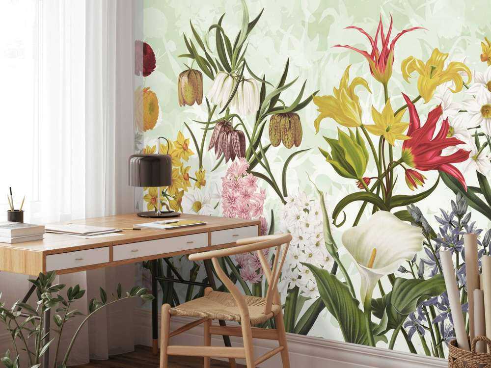 Spring Flowers - Fresh Mint Green