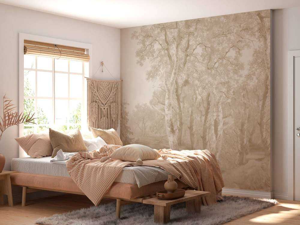 Forest Landscape Beige Panorama