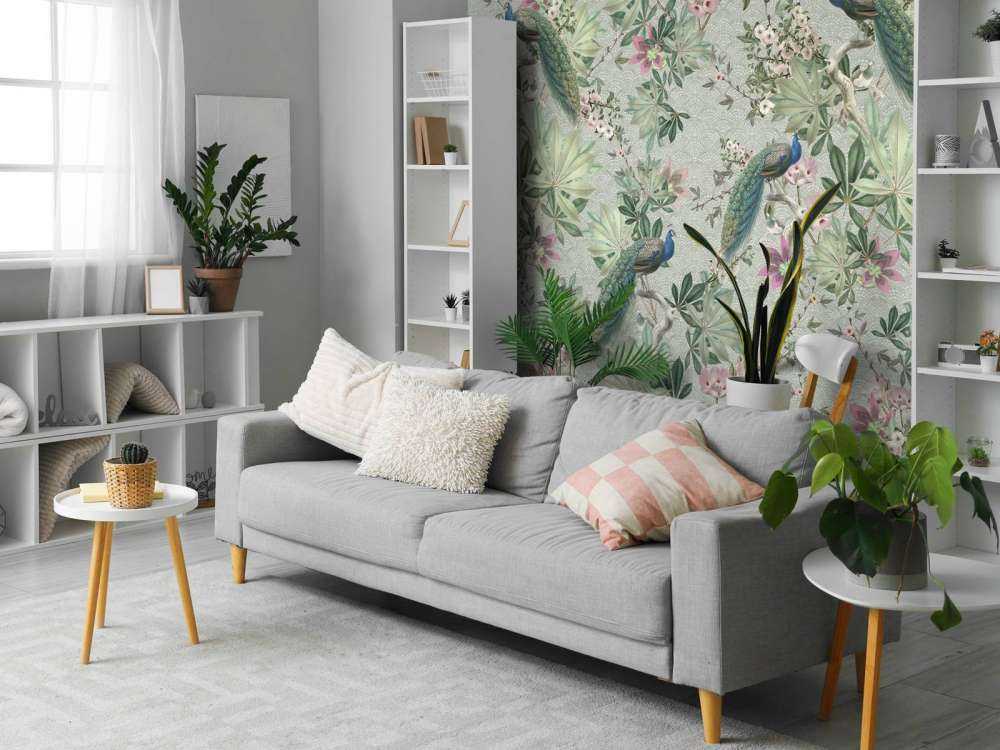 Vintage garden peacocks - mint green