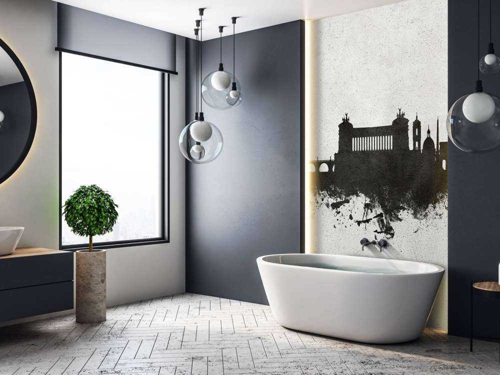 Watercolor skyline, Rome