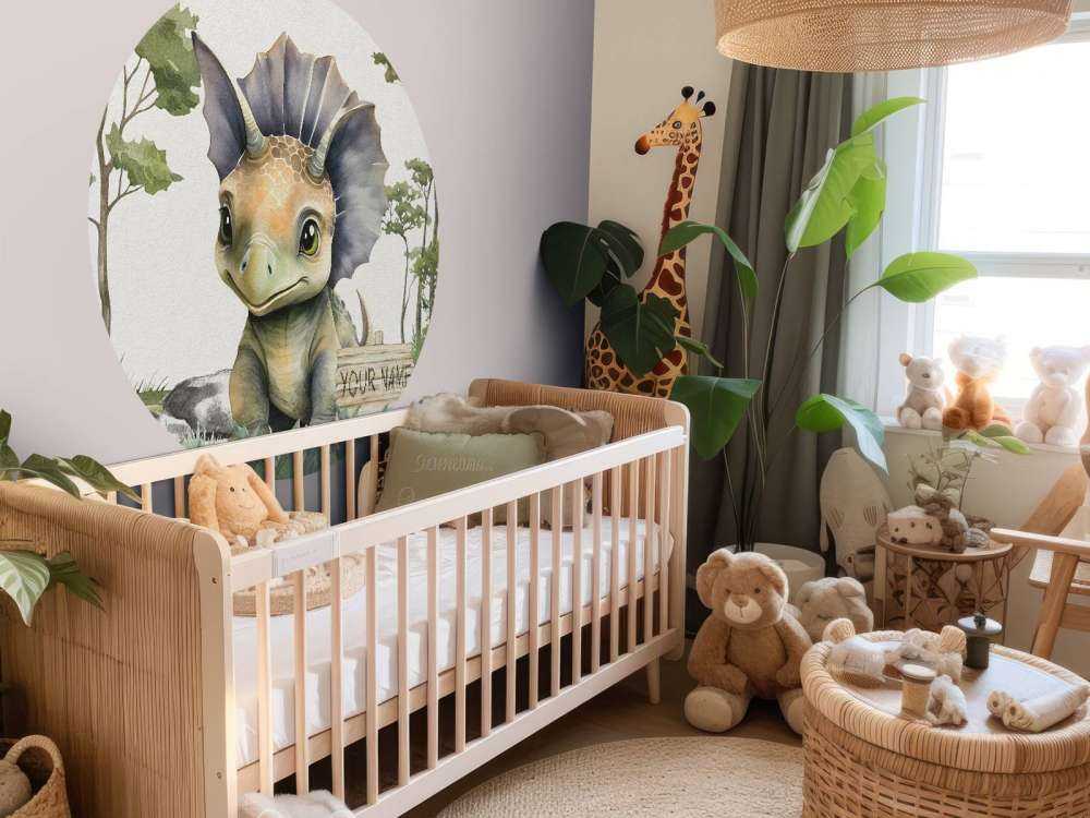 Baby triceratops in the jungle