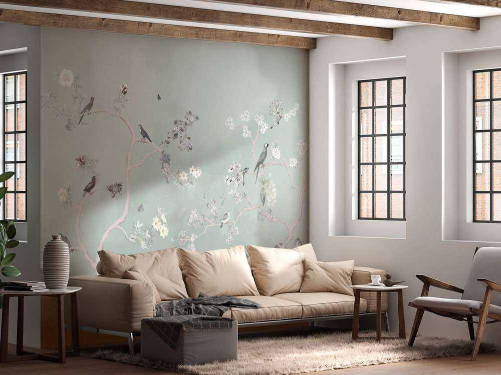 Birds in Garden Panorama 9