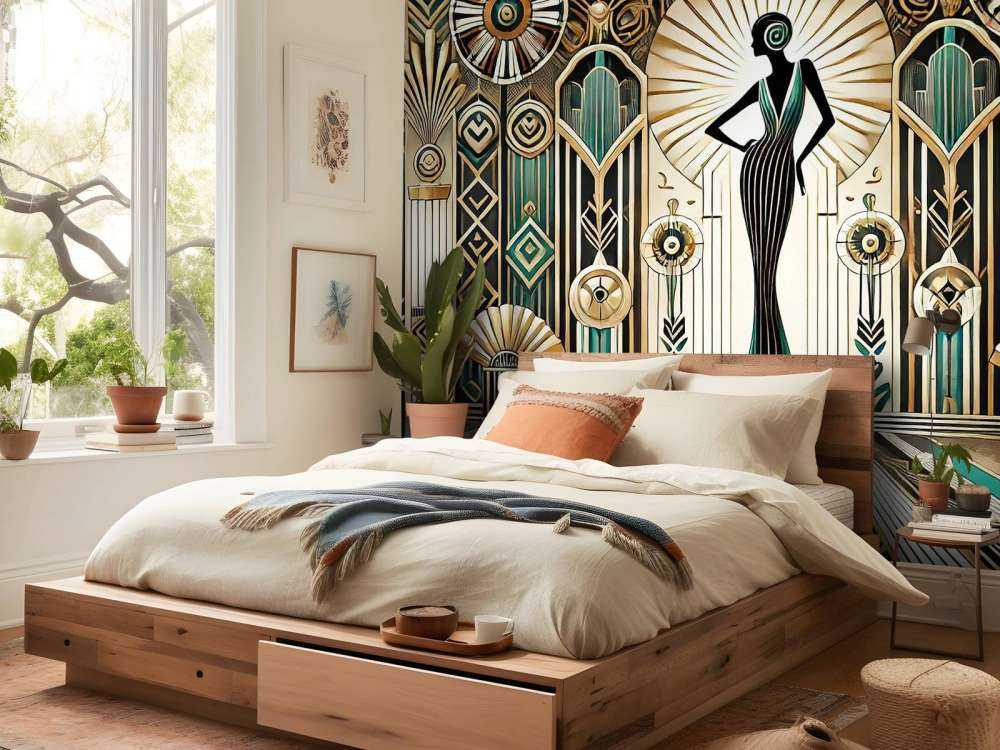 Vintage Elegance Scene in Art Deco