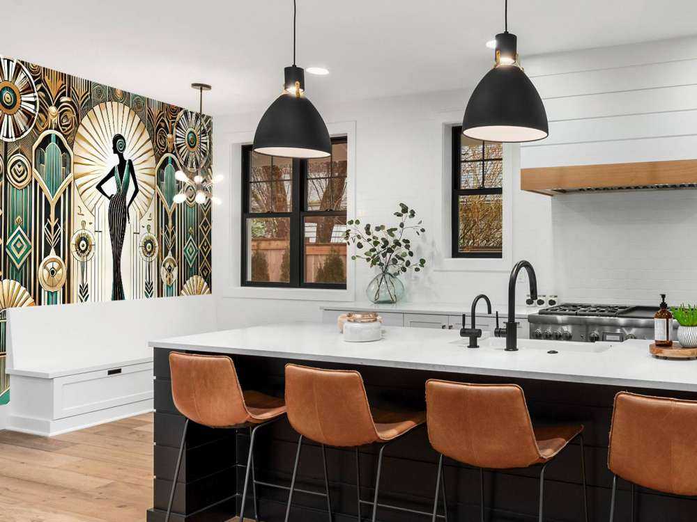 Vintage Elegance Scene in Art Deco